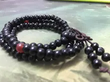 Pulseras de madera de sándalo Natural para hombres y mujeres, brazaletes con cuentas de ébano negro, nudo de oración de madera budista, 9 estilos, 6mm