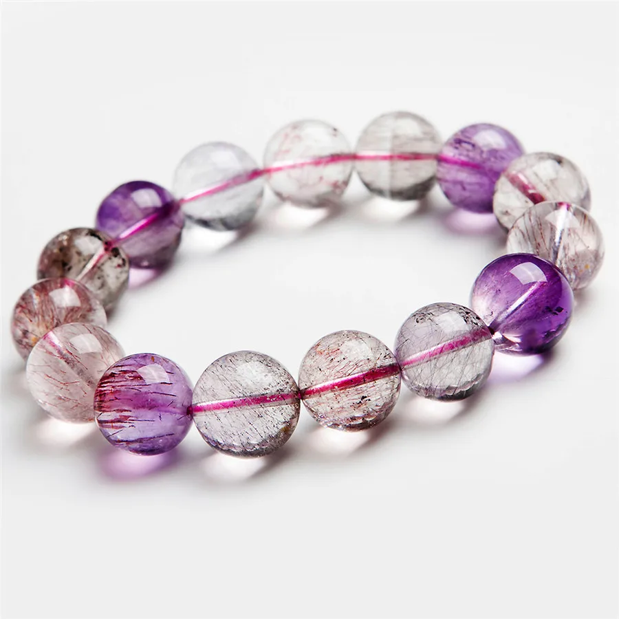Genuine Colorful Natural Rutilated Quartz Bracelets 14mm Women Men Stretch Crystal Super Seven Melody Stone Bracelet
Genuine Colorful Natural Rutilated Quartz Bracelets 14mm Women Men Stretch Crystal Super Seven Melody Stone Bracelet