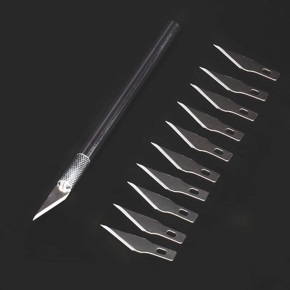 Non-Slip 11 Blades Wood Carving Tools PCB Circuit Board Craft Sculpture Engraving Utility Knife For Stationery Art Supplies
Non-Slip 11 Blades Wood Carving Tools PCB Circuit Board Craft Sculpture Engraving Utility Knife For Stationery Art Supplies