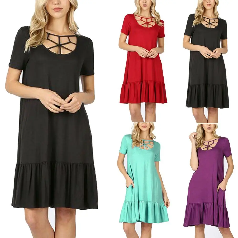 2019 Women Holiday Summer Solid Sleeveless Party Beach Dress Fashion Elegant Casual Female Dress Sundress
2019 Women Holiday Summer Solid Sleeveless Party Beach Dress Fashion Elegant Casual Female Dress Sundress