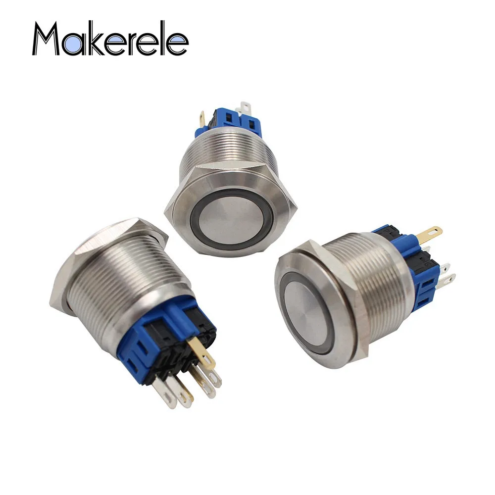 1PC LED Bulb Night Light Button Switch 25mm 250VAC Instantaneous Self-locking Flat Metal Switch Waterproof 1NO 1NC 4Pin IP67
1PC LED Bulb Night Light Button Switch 25mm 250VAC Instantaneous Self-locking Flat Metal Switch Waterproof 1NO 1NC 4Pin IP67