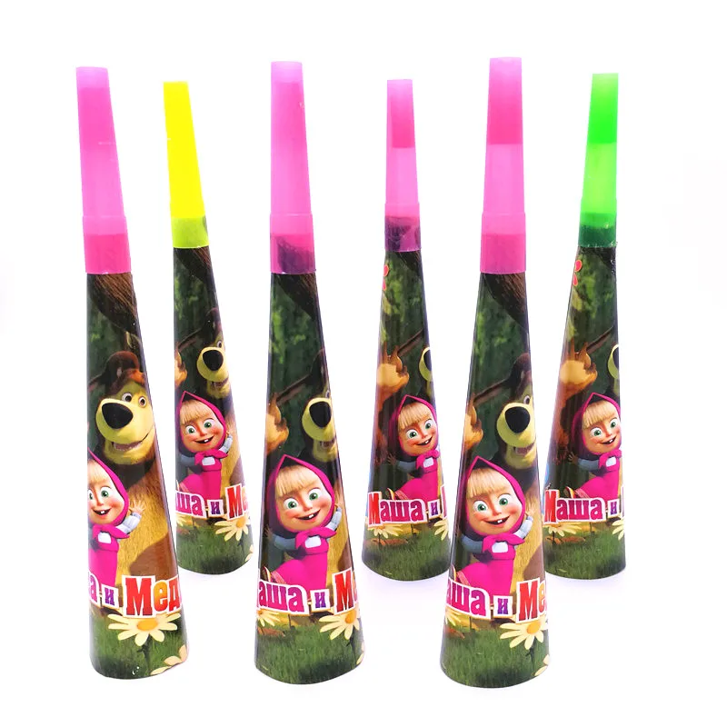 6Pcs Masha And Bear Cartoon Theme Horn Trumpet Cartoon Disposable Horn Trumpet Kid Boys Girls Birthday Blowouts Whistles
6Pcs Masha And Bear Cartoon Theme Horn Trumpet Cartoon Disposable Horn Trumpet Kid Boys Girls Birthday Blowouts Whistles