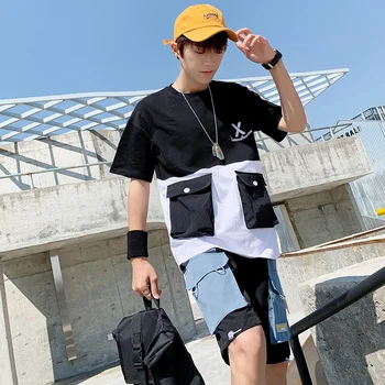 2019 Spring And Summer New Korean Version Of Harajuku Men's Casual Loose Cotton Trend Tooling Short-sleeved Shorts Suit M-3XL
2019 Spring And Summer New Korean Version Of Harajuku Men's Casual Loose Cotton Trend Tooling Short-sleeved Shorts Suit M-3XL