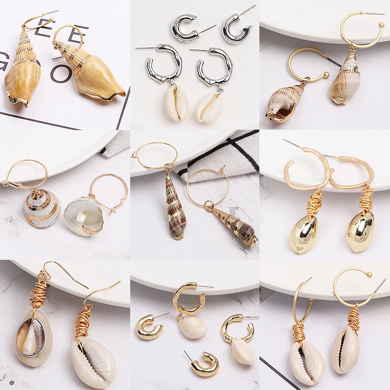 Sale Bohemian Gold Conch Shell Earrings for women Korean Handmade Seaside Drop Earring Statement Jewelry Irregular
Sale Bohemian Gold Conch Shell Earrings for women Korean Handmade Seaside Drop Earring Statement Jewelry Irregular