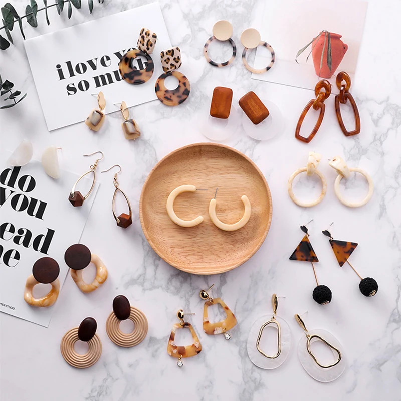 Fashion Caramel Acrylic Acetate Drop Earrings Geometric Leopard Earrings Exaggerated Transparent Wooden Earrings Female
Fashion Caramel Acrylic Acetate Drop Earrings Geometric Leopard Earrings Exaggerated Transparent Wooden Earrings Female