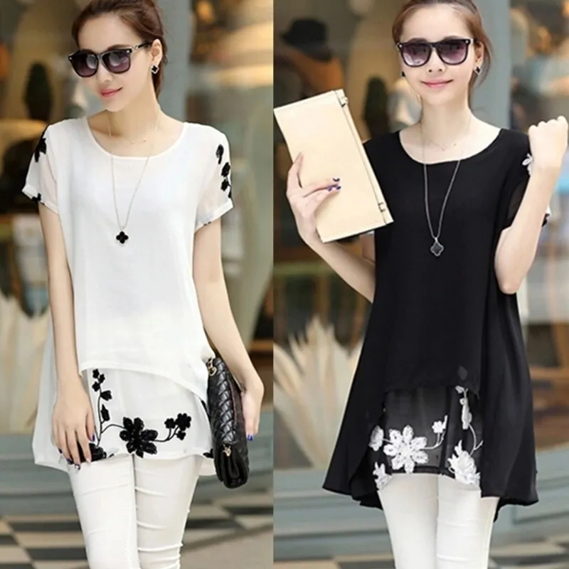 Women Blouses White Floral Sleeved Chiffon Long Tunic Shirts Floral Hot Pullovers Loose Tunic Blouse Sleeve Summer Fashion Shirt
Women Blouses White Floral Sleeved Chiffon Long Tunic Shirts Floral Hot Pullovers Loose Tunic Blouse Sleeve Summer Fashion Shirt