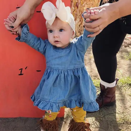 Baby Girl Toddler Infant Denim Dresses Long Sleeve Party Princess Ruffled Dresses
Baby Girl Toddler Infant Denim Dresses Long Sleeve Party Princess Ruffled Dresses