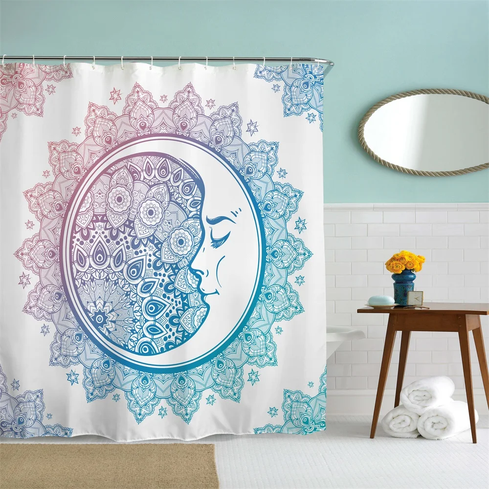 Shower Curtain Set with Hooks Bohemian Mandala Crescent Moon Face Lotus Bathroom Decor Mildew Resistant Fabric Shower Curtain
Shower Curtain Set with Hooks Bohemian Mandala Crescent Moon Face Lotus Bathroom Decor Mildew Resistant Fabric Shower Curtain