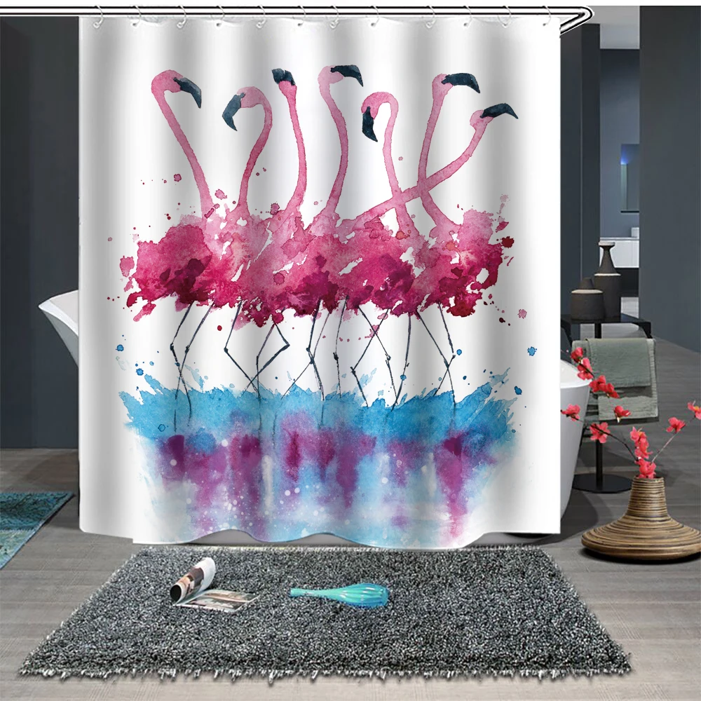 Shower Curtain Set with Hooks Pink Flamingoes Dance Fuchsia Bathroom Decor Mildew Resistant Fabric Shower Curtain
Shower Curtain Set with Hooks Pink Flamingoes Dance Fuchsia Bathroom Decor Mildew Resistant Fabric Shower Curtain