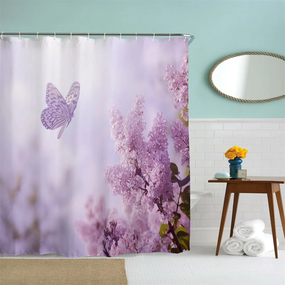 Shower Curtain Set with Hooks Purple Butterfly Flowers Florals Bathroom Decor Mildew Resistant Fabric Shower Curtain
Shower Curtain Set with Hooks Purple Butterfly Flowers Florals Bathroom Decor Mildew Resistant Fabric Shower Curtain
