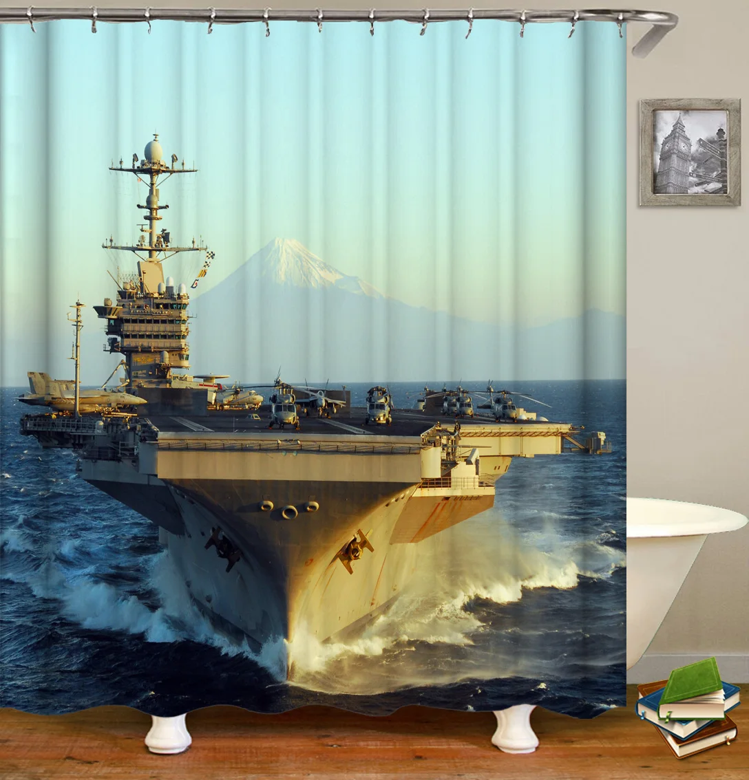Shower Curtain Set with Hooks Aircraft Carrier US Navy Fighter Plane Helicopter Bathroom Decor Polyester Fabric Shower Curtain
Shower Curtain Set with Hooks Aircraft Carrier US Navy Fighter Plane Helicopter Bathroom Decor Polyester Fabric Shower Curtain