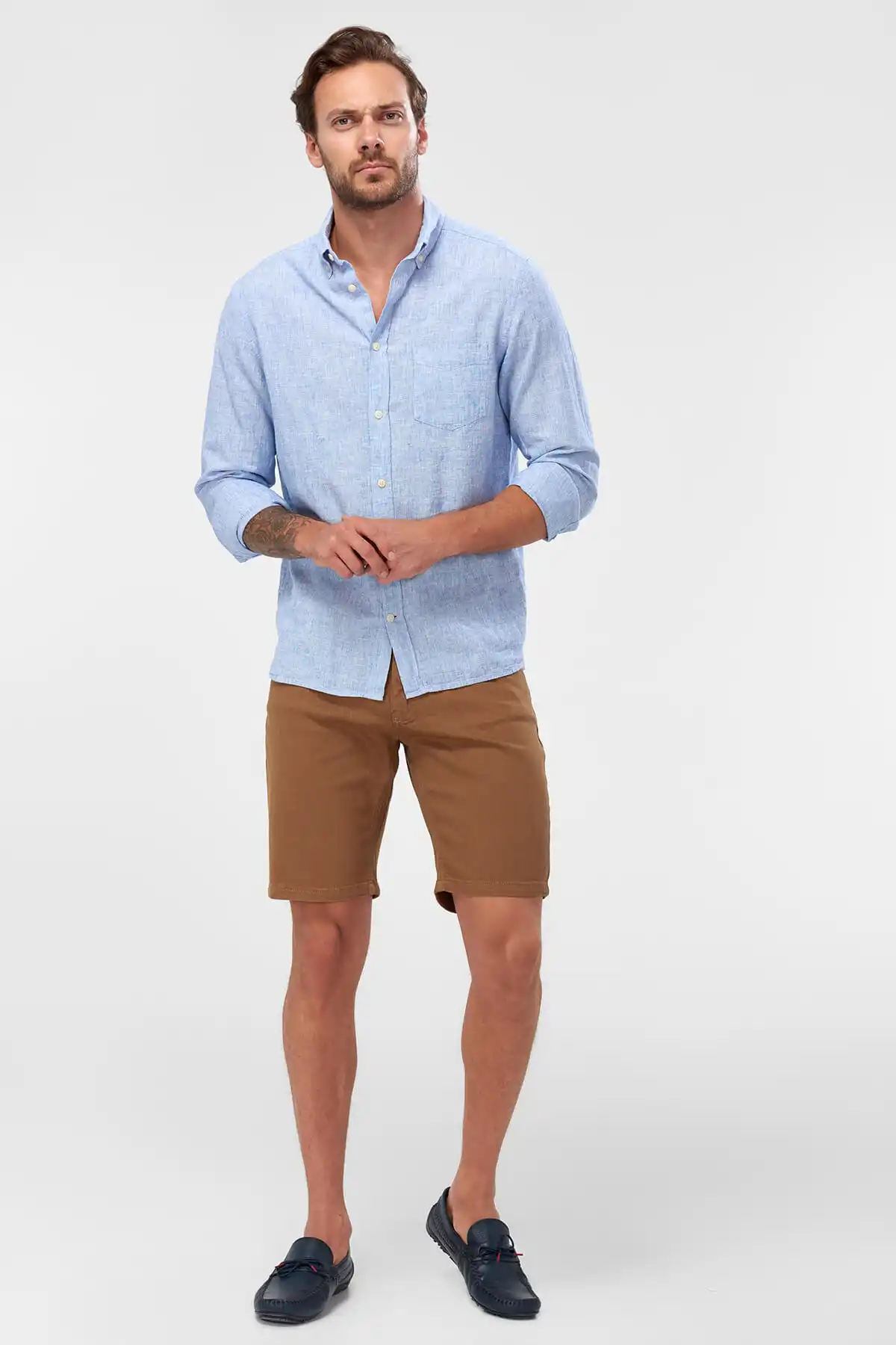 trendyol camel men"s shorts - nond"m smart - casual