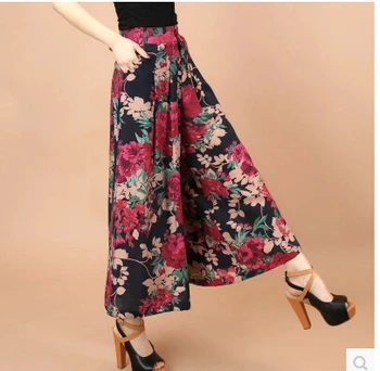 Plus Size Summer Women Print Flower Pattern Wide Leg Loose Linen Dress Pants Female Casual Trousers Capris Culottes Ae229
Plus Size Summer Women Print Flower Pattern Wide Leg Loose Linen Dress Pants Female Casual Trousers Capris Culottes Ae229