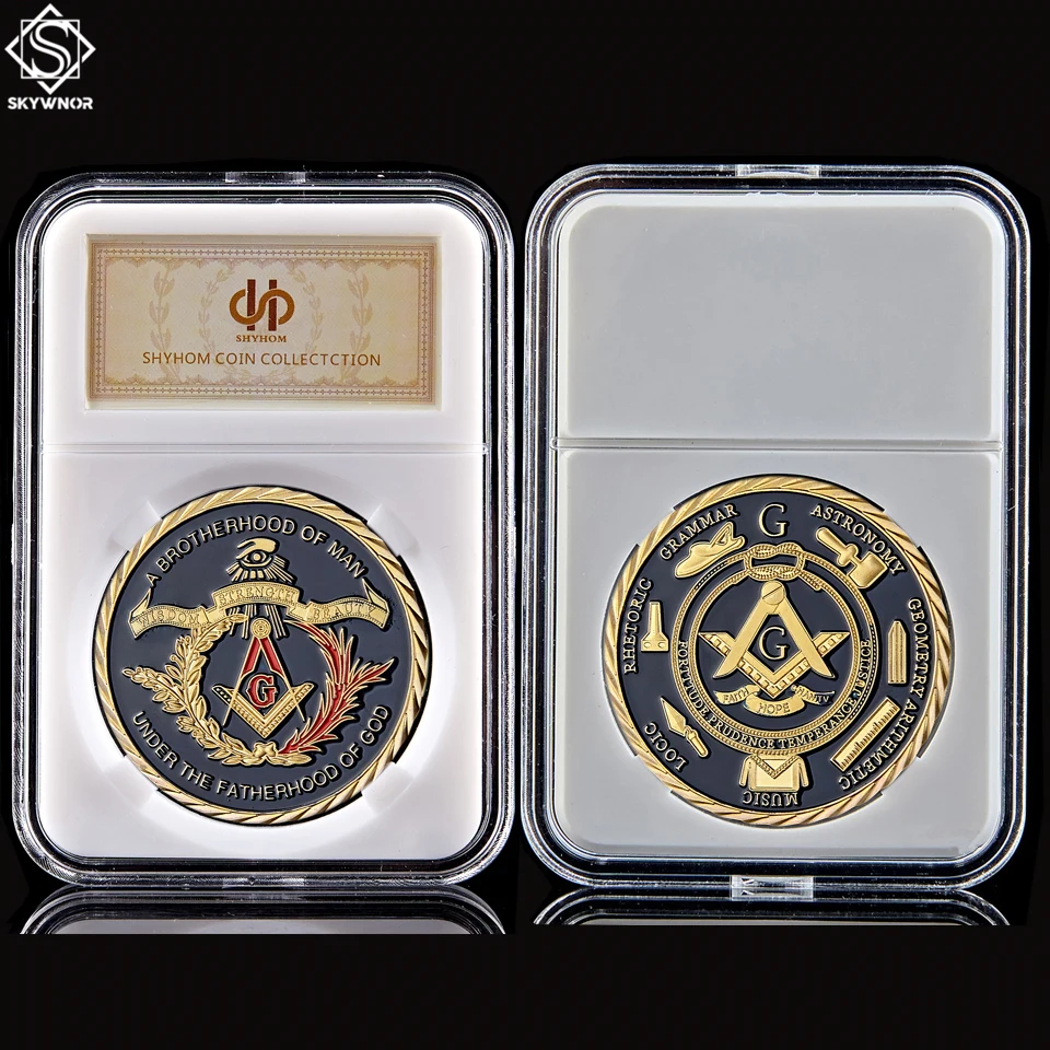 Freemason Masonic 150-я годовщина маркерная эмблема символ памятные монеты с акриловой капсулой дисплей
Freemason Masonic 150-я годовщина маркерная эмблема символ памятные монеты с акриловой капсулой дисплей