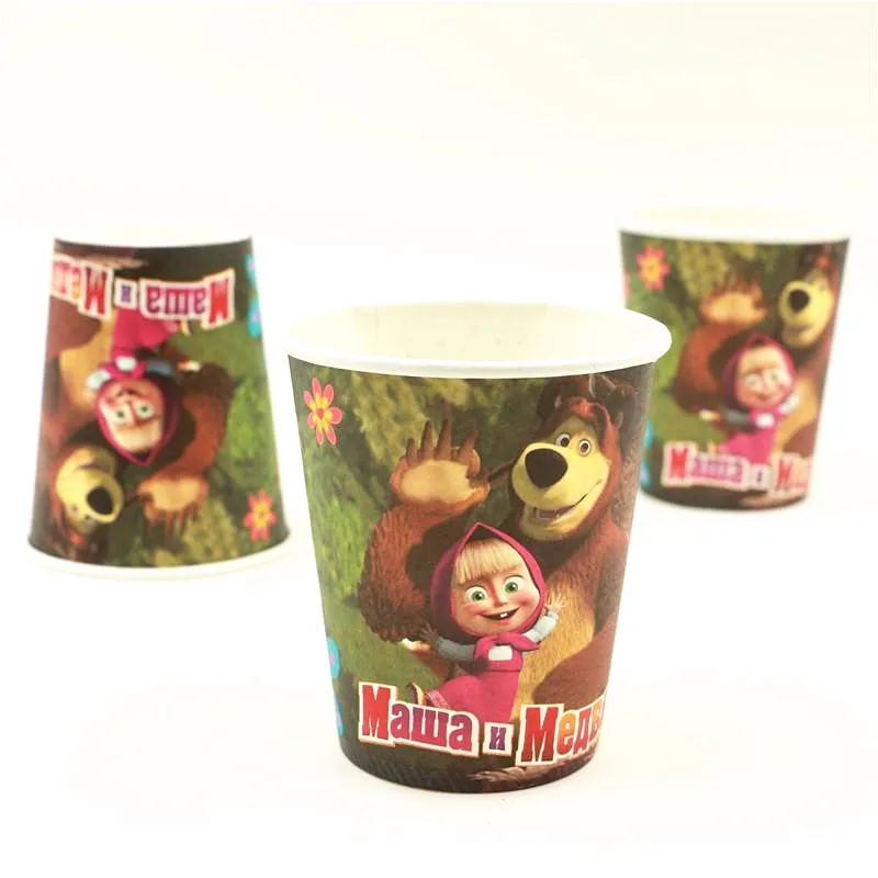 10Pcs Cartoon Masha and bear Theme Cup Disposable 7.5cm*8.5cm*5cm Paper Cups Kid Boy Happy Birthday Theme Party supplies
10Pcs Cartoon Masha and bear Theme Cup Disposable 7.5cm*8.5cm*5cm Paper Cups Kid Boy Happy Birthday Theme Party supplies