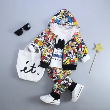 Fashion Girl Boy Clothes Printing Kids 3 Piece Suit Set Wild Baby Outfits Streetwear Children Clothing Infant Hooded Jacket
Fashion Girl Boy Clothes Printing Kids 3 Piece Suit Set Wild Baby Outfits Streetwear Children Clothing Infant Hooded Jacket