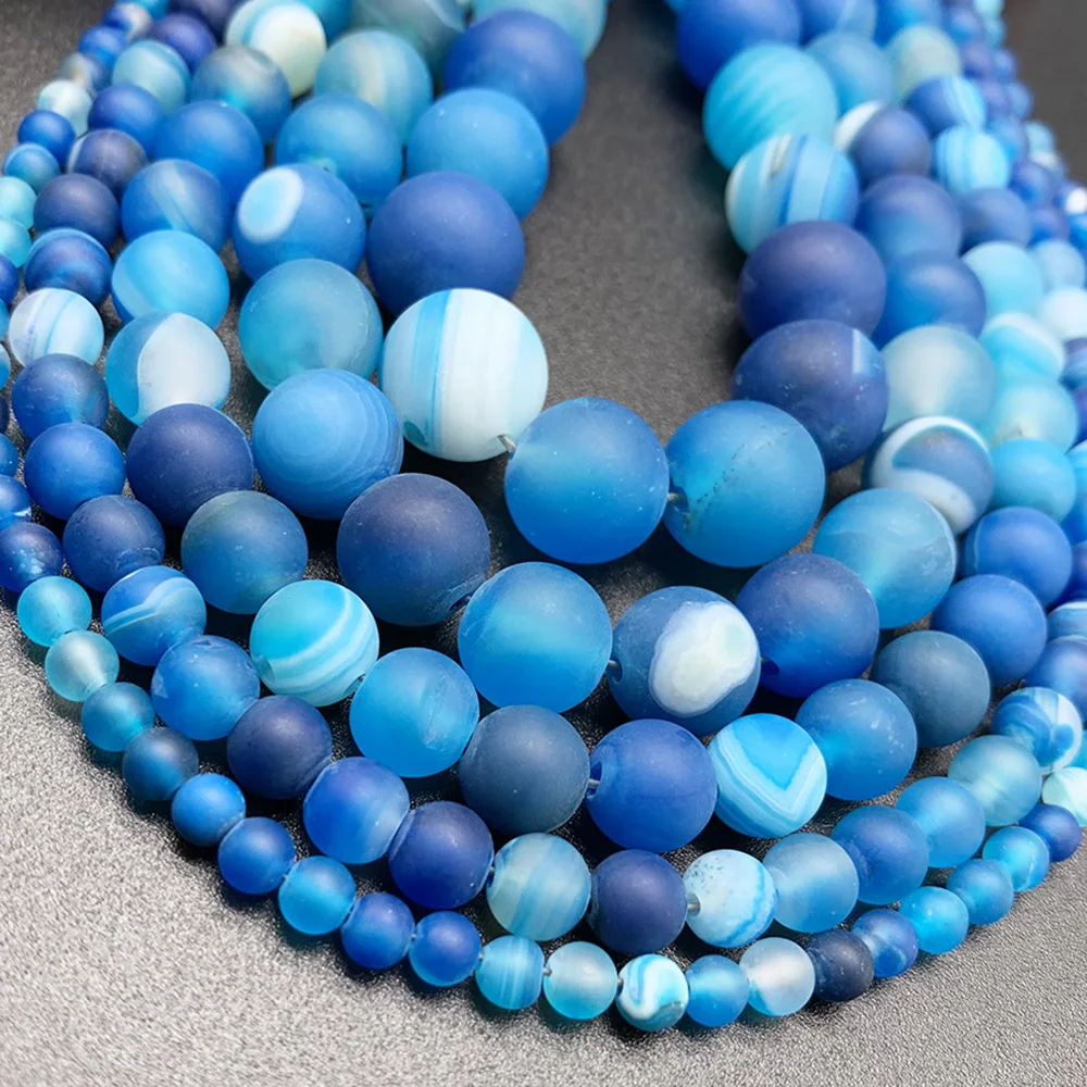 4/6/8/10/12mm Matte Natural Stone Beads Blue Striped Agates Stone Pick Size Round Loose Beads Spacer for Jewelry Making Fit DIY
4/6/8/10/12mm Matte Natural Stone Beads Blue Striped Agates Stone Pick Size Round Loose Beads Spacer for Jewelry Making Fit DIY