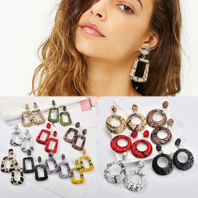 Hot New Geometric Round Earrings for Women Snake Leopard Print Big Statement Fashion Jewelry 
Hot New Geometric Round Earrings for Women Snake Leopard Print Big Statement Fashion Jewelry