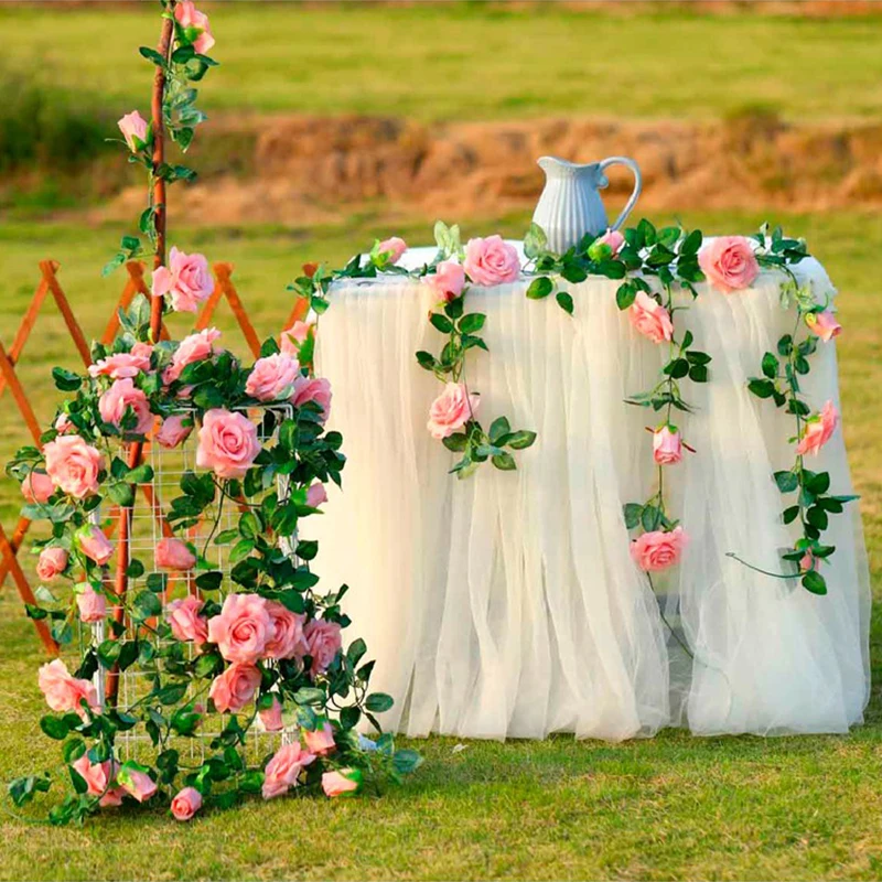 2.4M/Lot Silk Rose Flower With Ivy Vine Artificial Flowers For Home Wedding Decor Artificial Floral Garland Decoration
2.4M/Lot Silk Rose Flower With Ivy Vine Artificial Flowers For Home Wedding Decor Artificial Floral Garland Decoration
