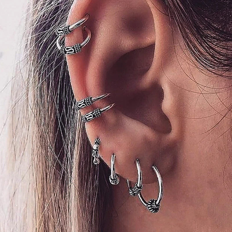 Sale Vintage Boho New Earrings Set Silver Color Carved Geometric Pattern Round Earrings For Women Personality
Sale Vintage Boho New Earrings Set Silver Color Carved Geometric Pattern Round Earrings For Women Personality