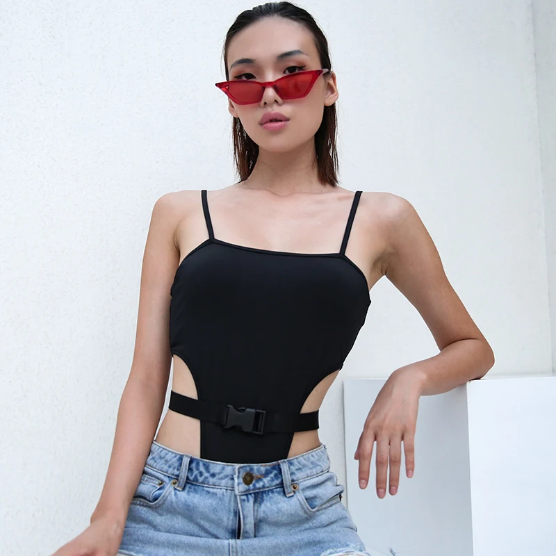 Sexy Bodycon Bodysuits Women Black Spaghetti Strap Skinny Bodysuit With Plastic Buckle Short Rompers Jumpsuit Club High Waist
Sexy Bodycon Bodysuits Women Black Spaghetti Strap Skinny Bodysuit With Plastic Buckle Short Rompers Jumpsuit Club High Waist