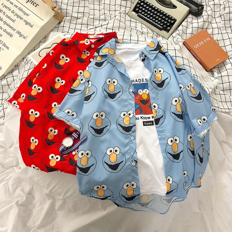 2019 Summer New Korean Couple Male Loose Hip Hop Cotton Personality Cartoon Print Short-sleeved Shirt M-XL Size Streetwear Best
2019 Summer New Korean Couple Male Loose Hip Hop Cotton Personality Cartoon Print Short-sleeved Shirt M-XL Size Streetwear Best
