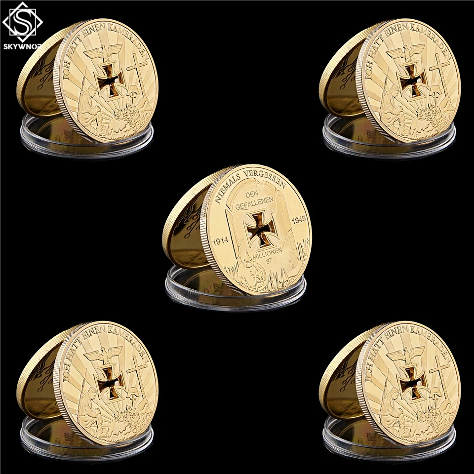 5PCS World War I Germany Cross Gold Coin Ich Hatt Einen Kameraden Commemorative Military Challenge Coin Value
5PCS World War I Germany Cross Gold Coin Ich Hatt Einen Kameraden Commemorative Military Challenge Coin Value