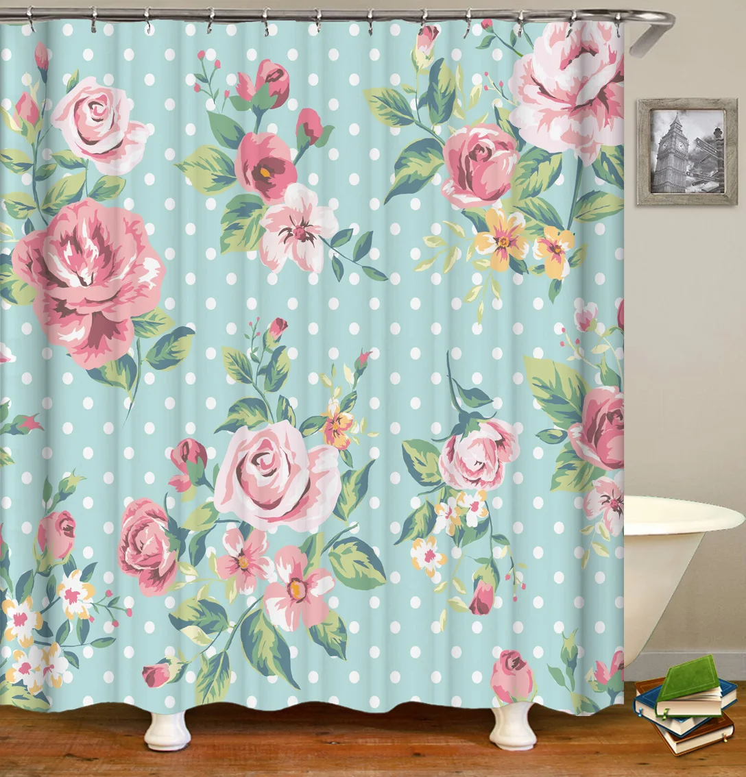 Shower Curtain Set with Hooks Red Pink Flowers Green Leaves Rose Floral Bathroom Decor Mildew Resistant Fabric Shower Curtain
Shower Curtain Set with Hooks Red Pink Flowers Green Leaves Rose Floral Bathroom Decor Mildew Resistant Fabric Shower Curtain