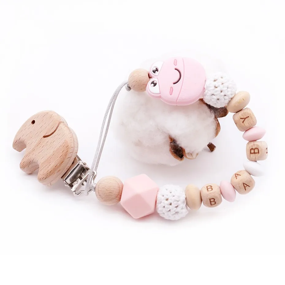 New DIY Baby Pacifier Chain Can Be Customized Name Cartoon Cute Mini Smile Frog Plus Beech Elephant Clip Toys Holder Accessories
New DIY Baby Pacifier Chain Can Be Customized Name Cartoon Cute Mini Smile Frog Plus Beech Elephant Clip Toys Holder Accessories