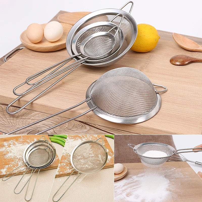 Sieve Colanders DIY 1PC Kitchen Tools Flour Sifter Wire Fine Mesh Oil Strainer Stainless Steel
Sieve Colanders DIY 1PC Kitchen Tools Flour Sifter Wire Fine Mesh Oil Strainer Stainless Steel