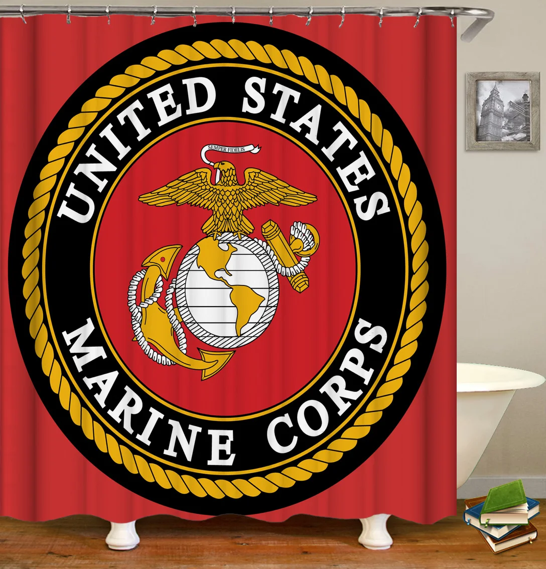 Shower Curtain Set with Hooks United States Marine Corps Eagle Anchor Hawk Bathroom Decor Mildew Resistant Fabric Shower Curtain
Shower Curtain Set with Hooks United States Marine Corps Eagle Anchor Hawk Bathroom Decor Mildew Resistant Fabric Shower Curtain