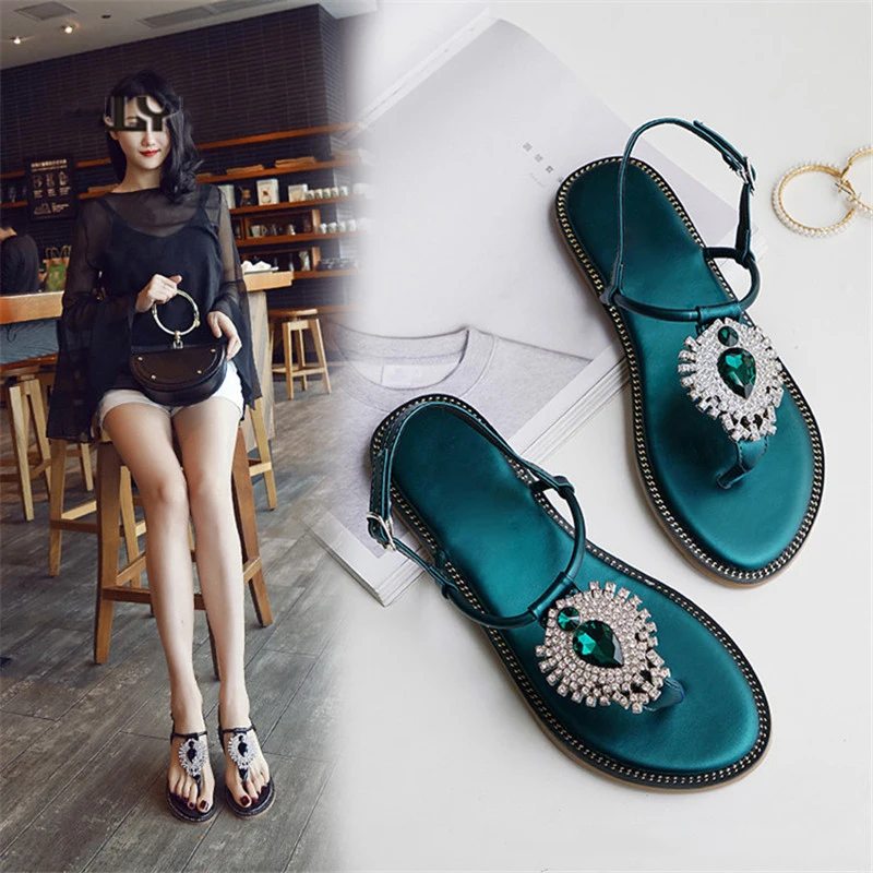 SWONCO Shoes Sandals Women Bohemia Beach Sandals Flip Flops Shoes Summer Female Rhinstone Sandal For Woman Green Crystal Shoe
SWONCO Shoes Sandals Women Bohemia Beach Sandals Flip Flops Shoes Summer Female Rhinstone Sandal For Woman Green Crystal Shoe