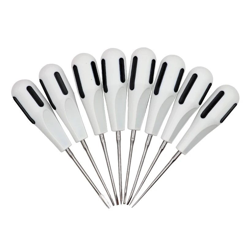 8Pcs Dental Surgery Extracting Apical Root Elevator Stainless Steel with Plastic Handle Dental Instrument Luxating Lift Elevator
8Pcs Dental Surgery Extracting Apical Root Elevator Stainless Steel with Plastic Handle Dental Instrument Luxating Lift Elevator