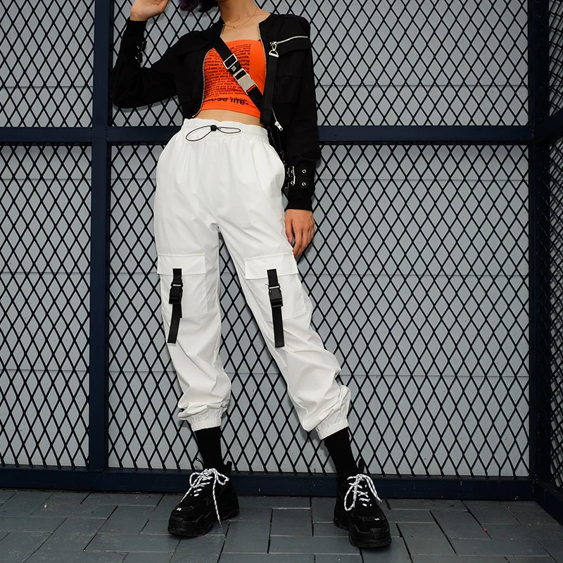 Streetwear White Cargo Pants Women Cotton High Waist Hip Hop Pants Women Elastic Joggers Trousers Female Loose Harem Sweatpants
Streetwear White Cargo Pants Women Cotton High Waist Hip Hop Pants Women Elastic Joggers Trousers Female Loose Harem Sweatpants