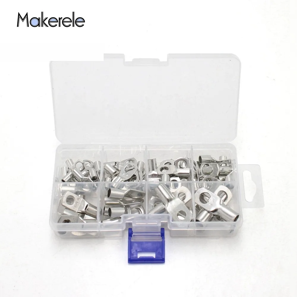 Hot Sale 60pcs Bolt Hole Tinned Copper Cable Lugs Battery Terminals Set Wire Crimp Terminals Connector Makerele
Hot Sale 60pcs Bolt Hole Tinned Copper Cable Lugs Battery Terminals Set Wire Crimp Terminals Connector Makerele
