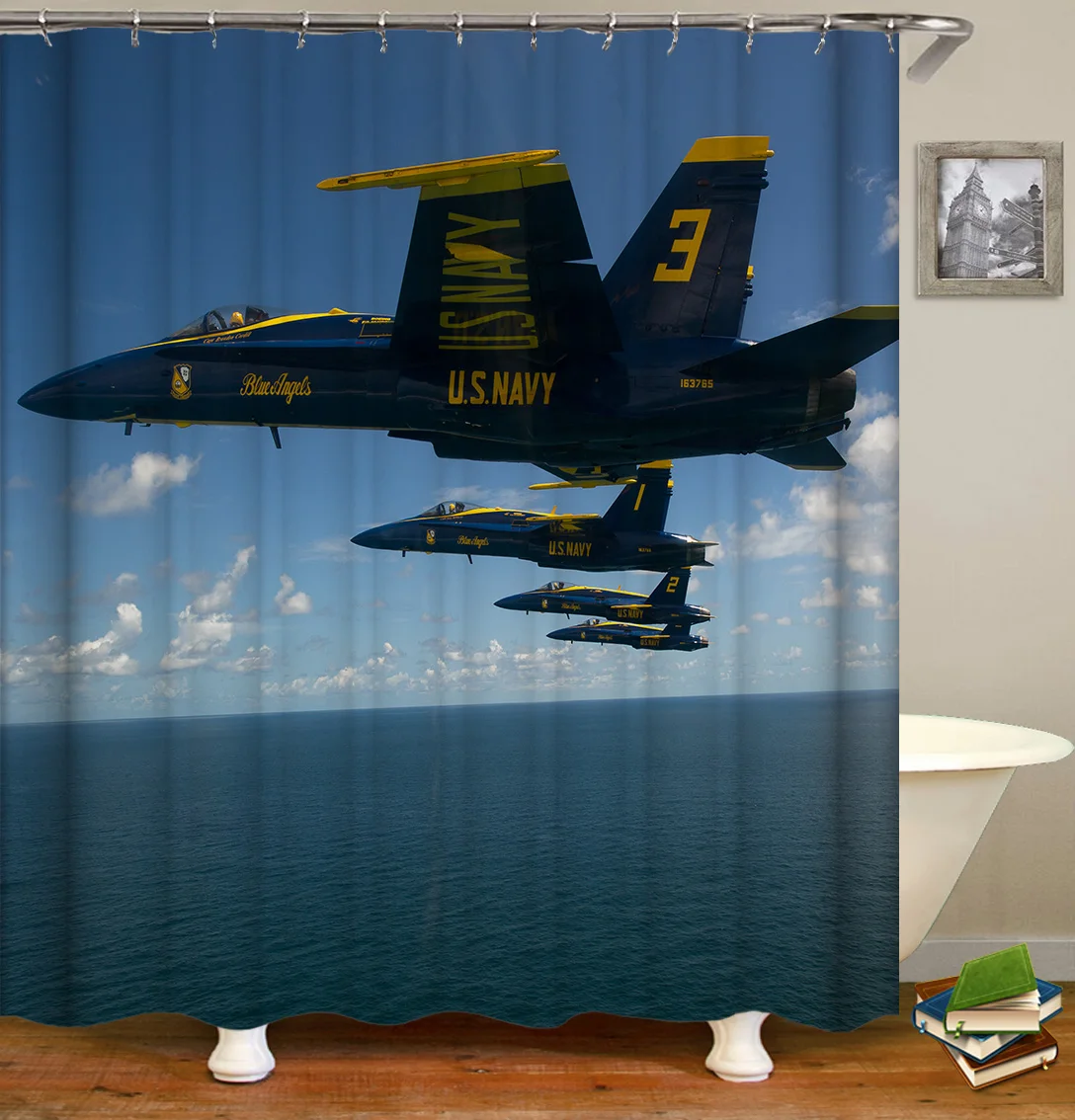 Shower Curtain Set with Hooks US Navy Fighter Plane Blue Angels Bathroom Decor Mildew Resistant Polyester Fabric Shower Curtain
Shower Curtain Set with Hooks US Navy Fighter Plane Blue Angels Bathroom Decor Mildew Resistant Polyester Fabric Shower Curtain