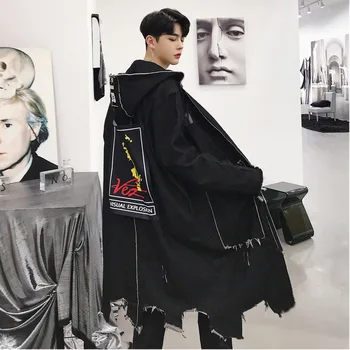 Summer New Korean Version Of The Couple Harajuku Men's Casual Denim Broken Side Long Section Stitching Hooded Windbreaker Best
Summer New Korean Version Of The Couple Harajuku Men's Casual Denim Broken Side Long Section Stitching Hooded Windbreaker Best