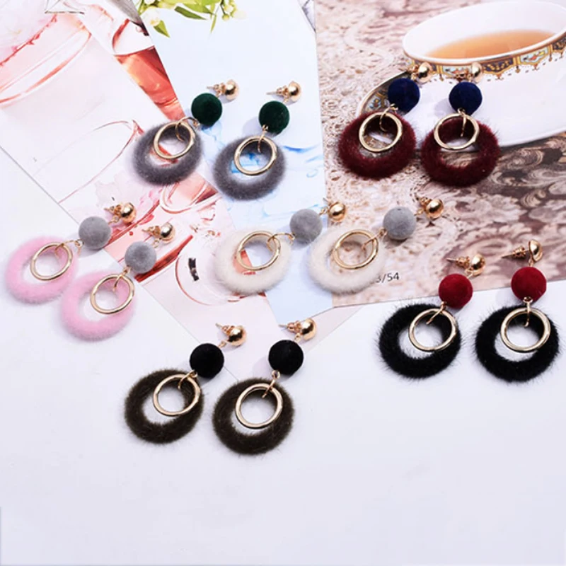 Sale Circle Pompom Hair Ball geometric multicolor earrings hair ball Drop earrings women drop shipping
Sale Circle Pompom Hair Ball geometric multicolor earrings hair ball Drop earrings women drop shipping