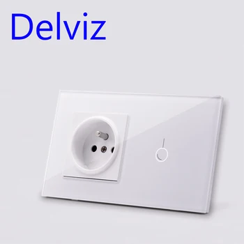 Delviz EU Standard Glass Switch,1Gangs 1Way,White Crystal Panel,Home Touch Screen Light Switch,Mains jack 16A French Wall Socket
Delviz EU Standard Glass Switch,1Gangs 1Way,White Crystal Panel,Home Touch Screen Light Switch,Mains jack 16A French Wall Socket