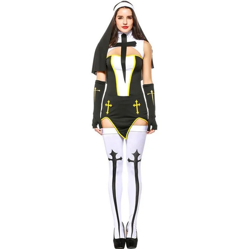 Easter Sexy Nun Costume Adult Women Halloween Cosplay Fancy Girl Sister Party With Stockings Hoodie
Easter Sexy Nun Costume Adult Women Halloween Cosplay Fancy Girl Sister Party With Stockings Hoodie