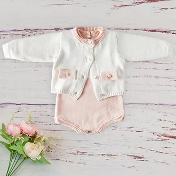 Cotton Baby Girls Clothes Autumn Winter White Pink Long Sleeve Pocket Knit Wool Jacket Sweater Romper For Newborn Toddler Kids
Cotton Baby Girls Clothes Autumn Winter White Pink Long Sleeve Pocket Knit Wool Jacket Sweater Romper For Newborn Toddler Kids