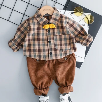 Plaid Baby Summer Spring Clothing Set For Boys Fashion Sets Long Sleeves Clothes Children Suit Infant Kids Boy Khaki Brown
Plaid Baby Summer Spring Clothing Set For Boys Fashion Sets Long Sleeves Clothes Children Suit Infant Kids Boy Khaki Brown