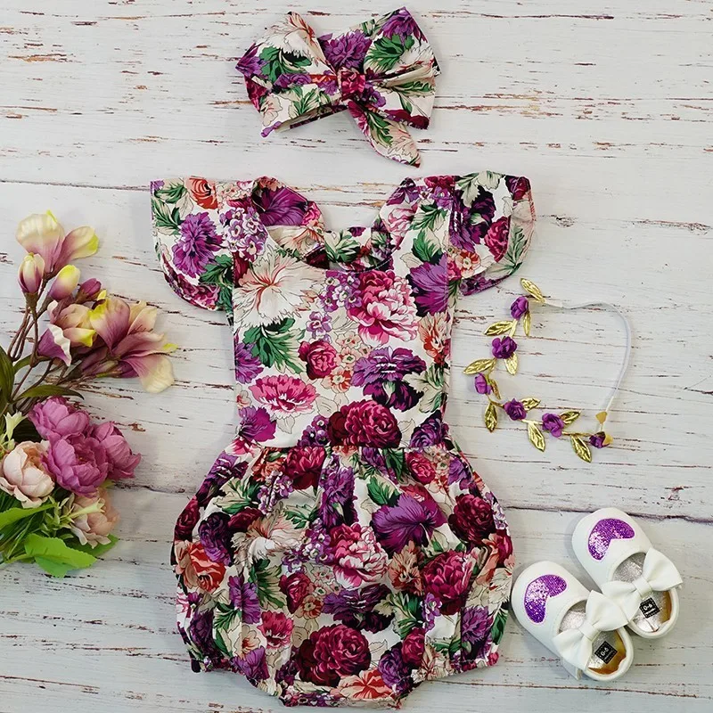 Newborn Infant Baby Girl Clothes Set Kids Purple Floral Vintage Romper Costume Photography Summer 2019 Cotton Jumpsuit For Baby
Newborn Infant Baby Girl Clothes Set Kids Purple Floral Vintage Romper Costume Photography Summer 2019 Cotton Jumpsuit For Baby