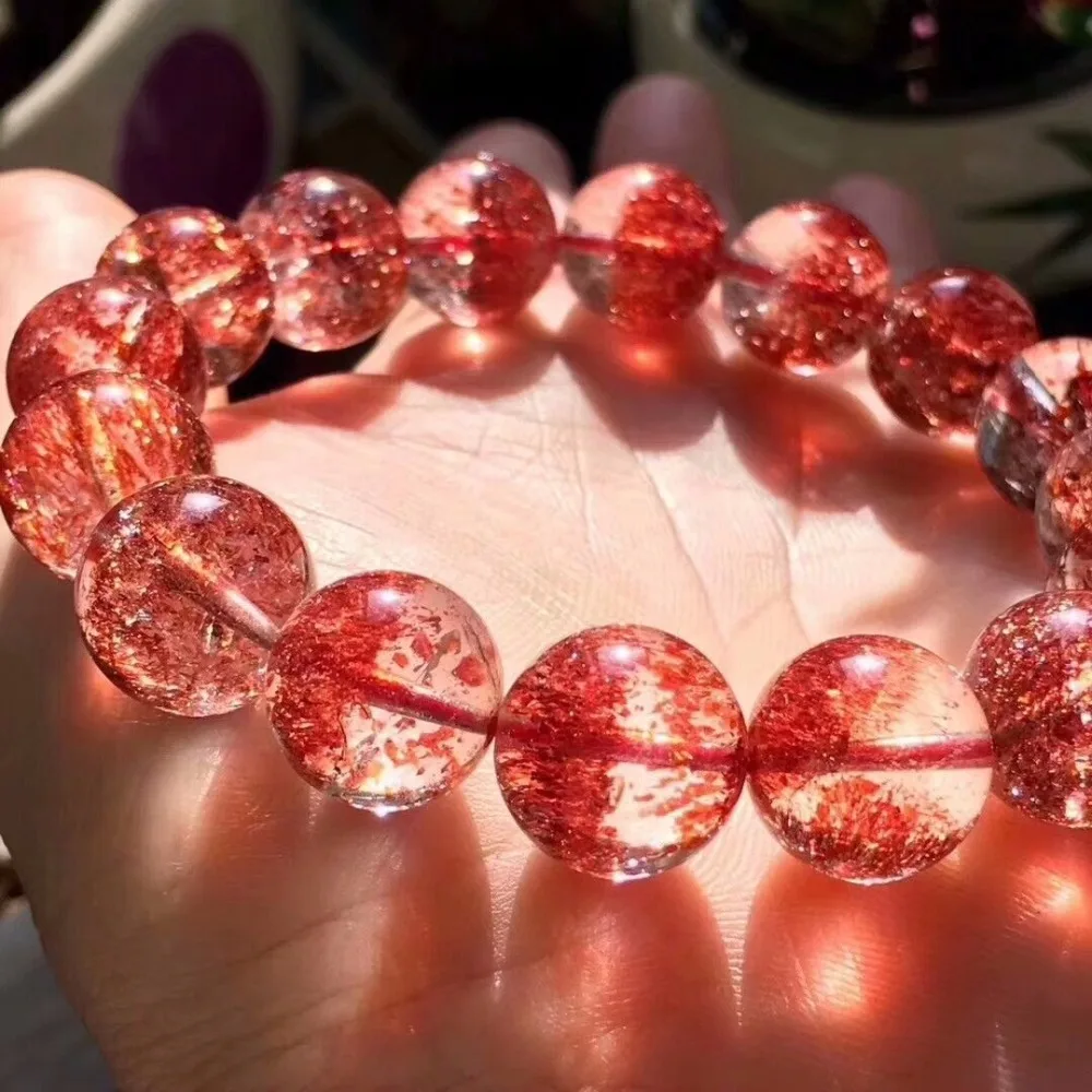 13.5mm Genuine Natural Red Super 7 Lepidocrocite Quartz Rare Women Man Round Beads Stretch Bracelet Aaaaa Certificate 
13.5mm Genuine Natural Red Super 7 Lepidocrocite Quartz Rare Women Man Round Beads Stretch Bracelet Aaaaa Certificate