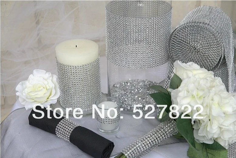 Wholesale -Hot Sell 4.5 10 Yards 24 Row Wedding Decoration Diamond Mesh Roll Rhinestone Ribbon Crystal Wrap FREE SHIPPING6.jpg