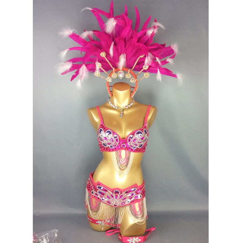 free shipping hot selling Sexy Samba Rio Carnival Costume handmde new belly dance costume with hot pink Feather Head piece
free shipping hot selling Sexy Samba Rio Carnival Costume handmde new belly dance costume with hot pink Feather Head piece