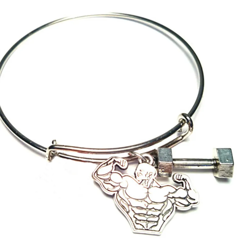 12pcs/lot Body Building Bangle Bracelet Adjustable Barbell Charm Bracelet Jewelry Weight Lifter Muscle Bicep Body
12pcs/lot Body Building Bangle Bracelet Adjustable Barbell Charm Bracelet Jewelry Weight Lifter Muscle Bicep Body