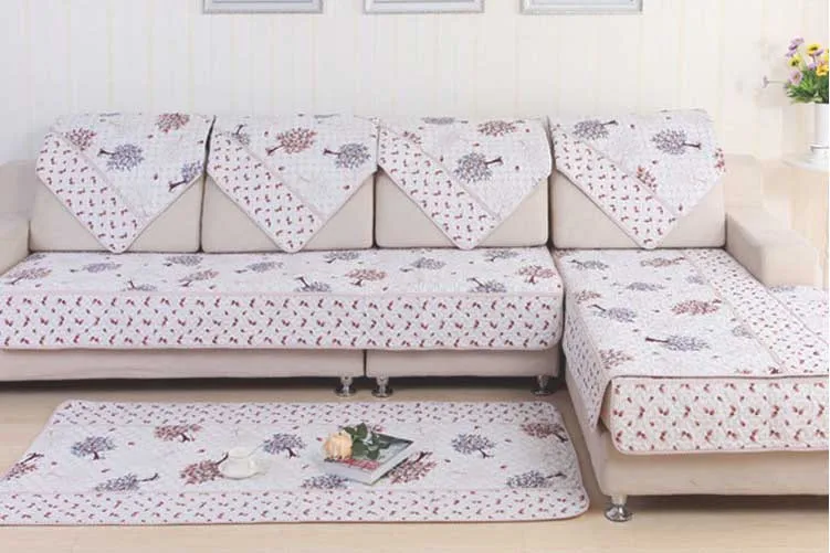 Image Hot Sale Polyester Sofa Cover Tree Printed Slipcovers For Sectional Sofa Four Seasons Usage yn04