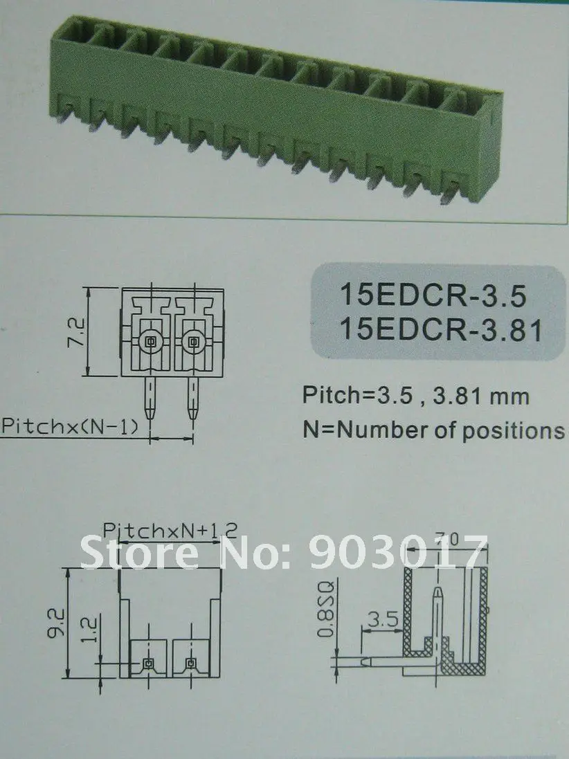 200 pcs Angle 4pin/way Pitch 3.81mm Screw Terminal Block Connector Green Color Pluggable Type with angle pin