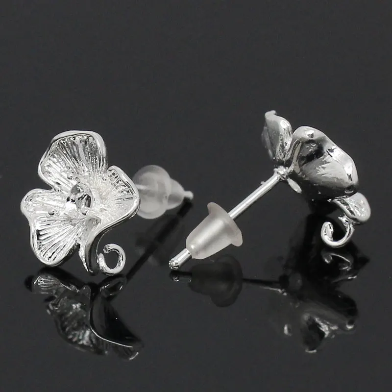 MJARTORIA 10PCs Silver Color Earring Posts Beautiful Flower Copper Earring Back 17x12mm(5/8"x4/8") Diy Fine Jewelry Findings
MJARTORIA 10PCs Silver Color Earring Posts Beautiful Flower Copper Earring Back 17x12mm(5/8"x4/8") Diy Fine Jewelry Findings